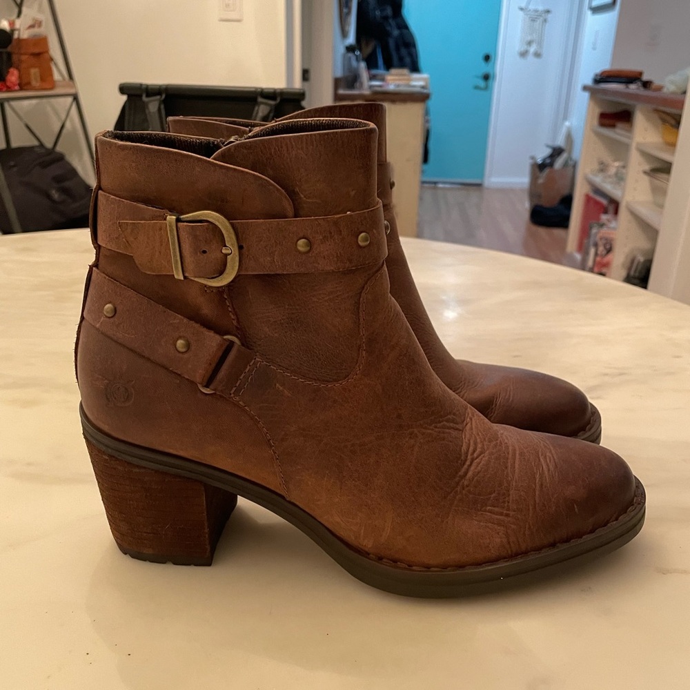 Born Brown Leather Ankle Boots